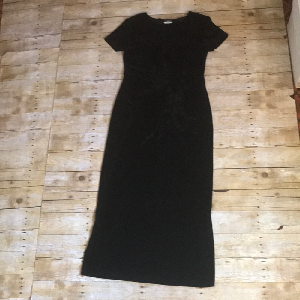 Black velvet dress